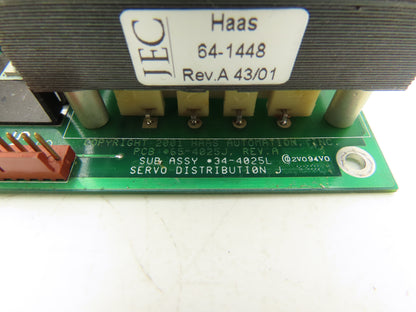 Haas Automation 34-4025L Printed Circuit Board Servo Distribution Module Rev A