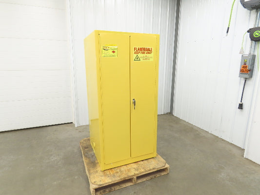 Eagle YPI-62 Flammable Liquid Safety Cabinet Yellow Dual Door 120 Gallon