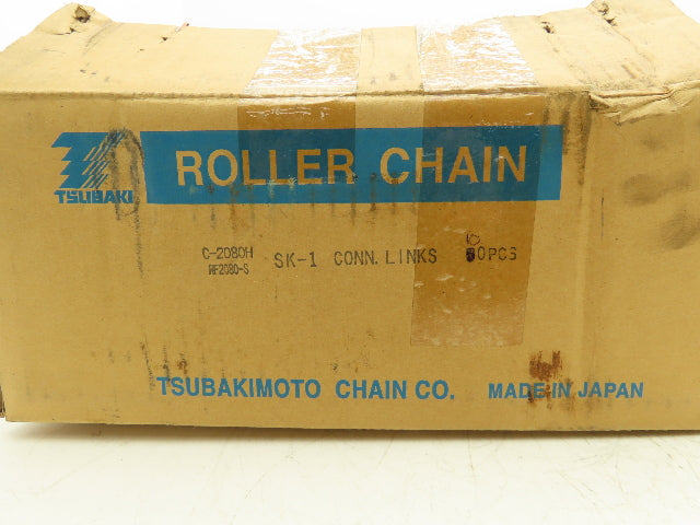 Tsubaki  SK-1 Connector Link 2" Pitch Straight One Side Carbon Steel Lot of 10