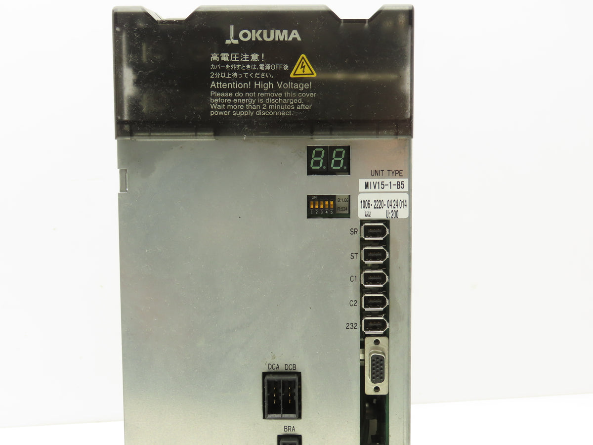 Okuma MIV15-1-B5 AC Servo Spindle Drive Module U:200 1006-2220-04 24 014