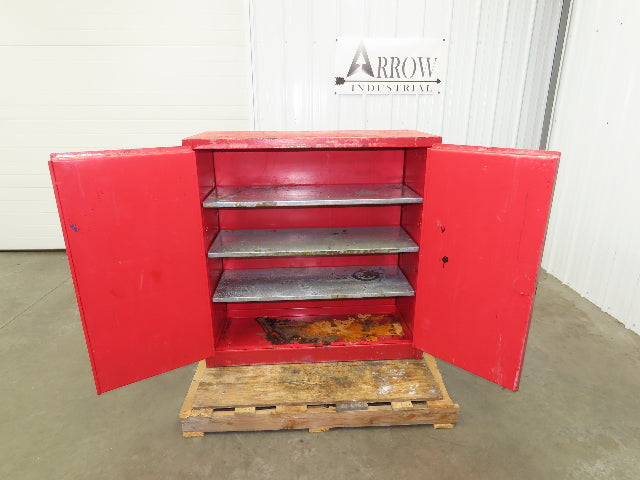 Eagle PI-32 Flammable Liquid OSHA Safety Cabinet 40 Gal 2-Door RED 43x18x44"