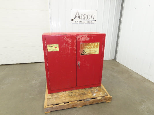 Eagle PI-32 Flammable Liquid OSHA Safety Cabinet 40 Gal 2-Door RED 43x18x44"