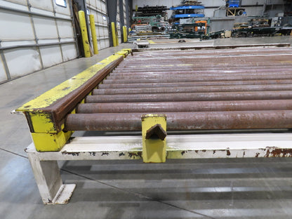8' 9"L Chain Drive Pallet Transfer Conveyor 98"BF 2.5"Roller 480V 3PH 14"H 30FPM