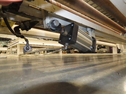 8' 9"L Chain Drive Pallet Transfer Conveyor 98"BF 2.5"Roller 480V 3PH 14"H 30FPM