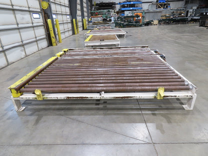 8' 9"L Chain Drive Pallet Transfer Conveyor 98"BF 2.5"Roller 480V 3PH 14"H 30FPM