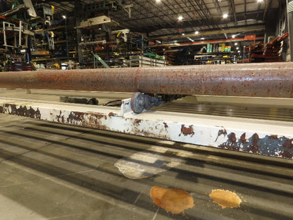 8' 9"L Chain Drive Pallet Transfer Conveyor 98"BF 2.5"Roller 480V 3PH 14"H 40FPM