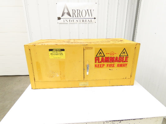 Justrite 25801 Yellow Flammable Safety Cabinet 12-1/2 Gallon Liquid Piggyback