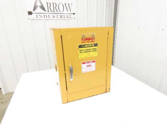 Justrite 25040 Yellow Flammable Cabinet 4 Gallon Capacity Single Shelf