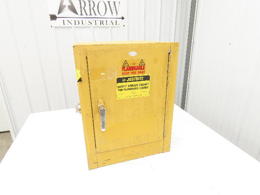 Justrite 25040 Yellow Flammable Cabinet 4 Gallon Capacity Single Shelf