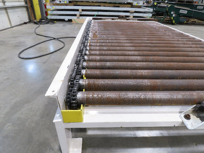 57"W x 8' 3"L Chain Drive Pallet Conveyor 50"BF 2.5"Roller 480V 3PH 15"H 40FPM