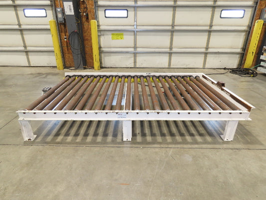 57"W x 8' 3"L Chain Drive Pallet Conveyor 50"BF 2.5"Roller 480V 3PH 15"H 40FPM