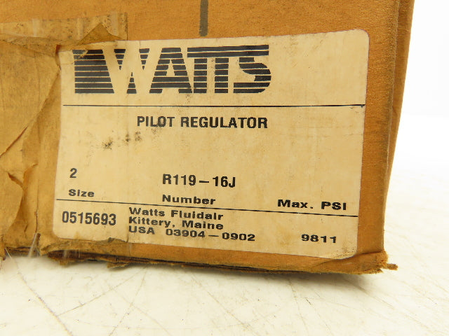 Watts R119-16J 2" Air Pressure Regulator Pilot operated 300 PSI 1500 SCFM