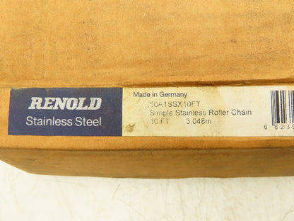 Renold 50A1SSX10Ft Roller Chain #50 - 5/8" Pitch 1 Strand Simple Stainless 10 ft