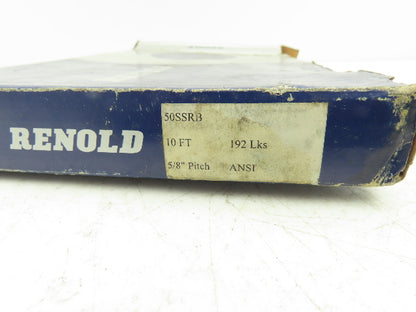 Renold 50SSRB Roller Chain #50 - 5/8" Pitch 1 Strand Simple Stainless 10 ft
