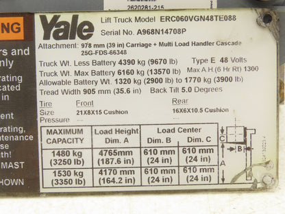 Danaher ACS48M-525F-23P AC SuperDrive Forklift Motor Controller 48V Off ERC060