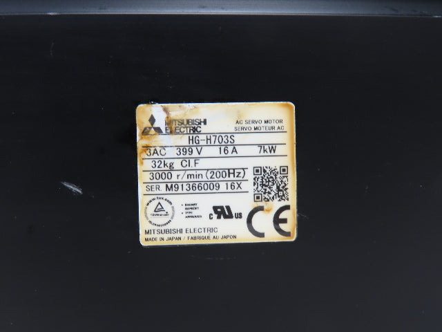 Mitsubishi HG-H703S Servo Motor 7kW 3000 RPM 399V 3PH Encoder OSA676S5AS