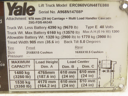 Yale ERC060VGN48TE088 Forklift Steering Column Tilt Bracket Assembly
