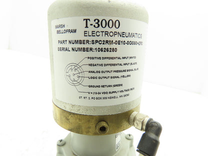 Marsh Bellofram T-3000 Electropneumatic Pressure Transducer w 75Hr Relay 250 PSI