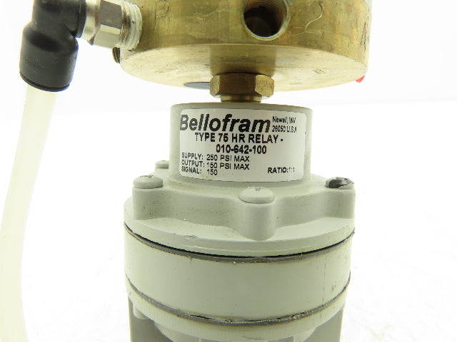 Marsh Bellofram T-3000 Electropneumatic Pressure Transducer w 75Hr Relay 250 PSI