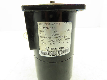 Oriental Motor E0439-444 Reversible Brake Motor 27W 115VAC Spline Shaft