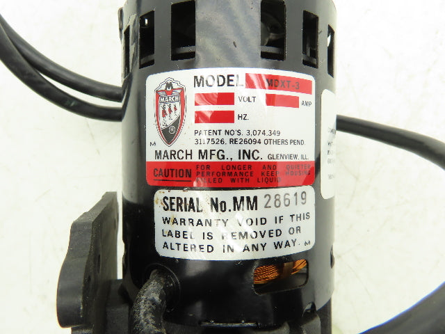 March MDXT-3 Magnetic Drive Pump Centrifugal Seal-Less 8.5 GPM @ 4 Feet 115 VAC