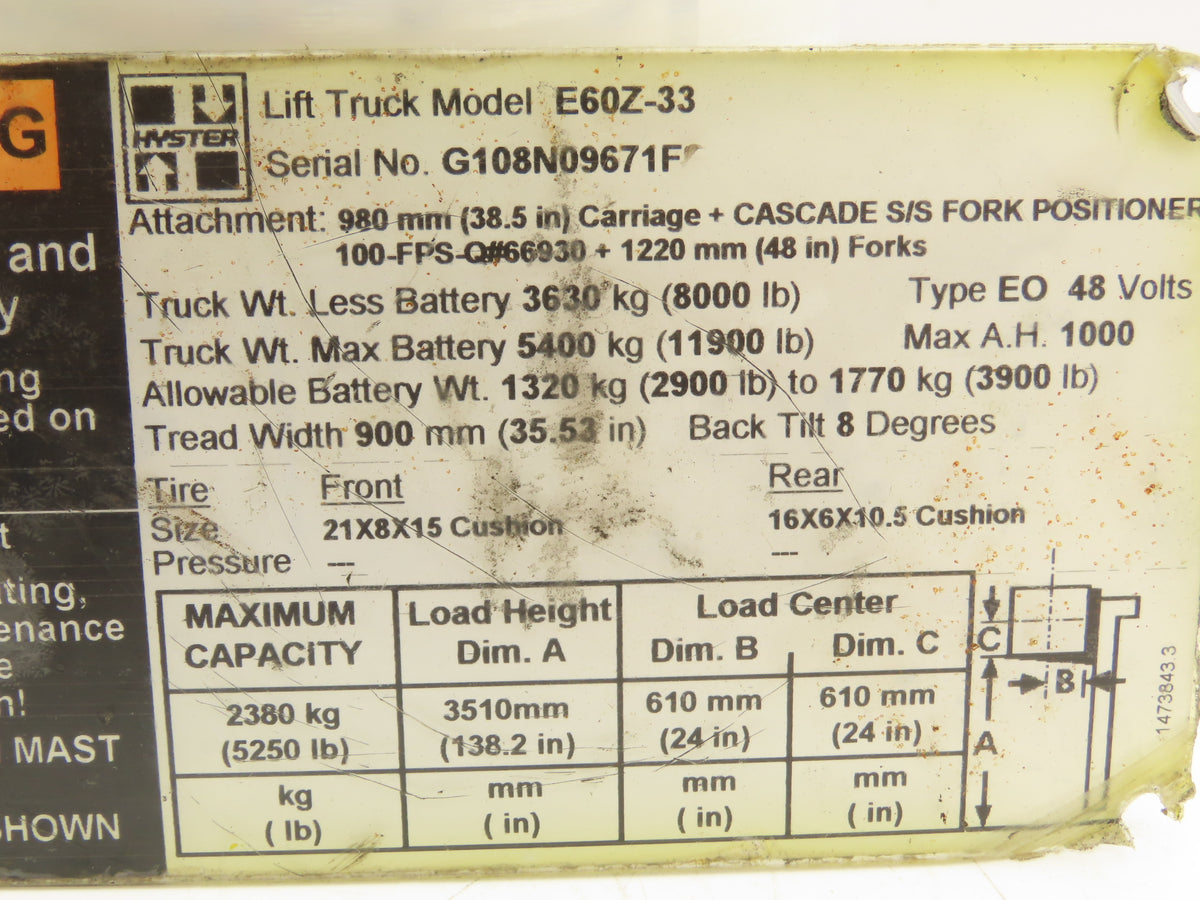 Sevcon 622/11098 Power Converter 36/48VDC To 12VDC Off Hyster E60Z-33 Forklift