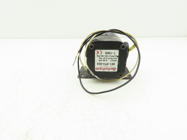 Bellofram 961-074-000 Pressure Transducer T-1000 I/P 4-20mA 3-27psi