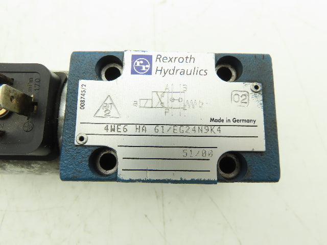 Rexroth 4WE6 HA 61/EG24N9K4 Hydraulic Solenoid Directional Spool Valve 24 VDC