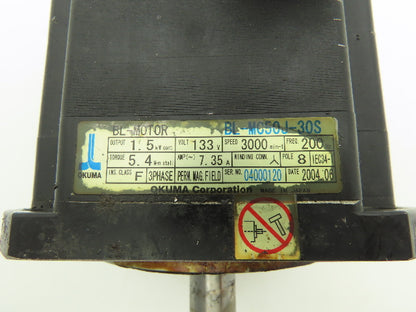 Okuma BL-MC50J-30S Servo Motor 1.5kw 3000 RPM 133V 3PH Encoder ER-JG-7200D