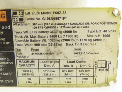 Hyster E60Z-33 Forklift Throttle Accelerator Pedal & Potentiometer