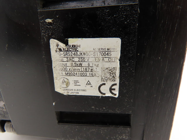 Mitsubishi HG-SR524BJKWOC-S170045 AC Servo Motor .5kW 2000 RPM 250V 3PH