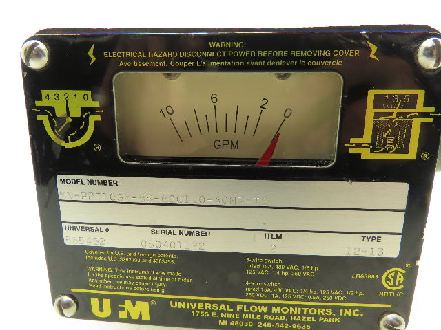 UFM Universal Flow Monitors MN-PPT10GM-8S-60C1.0-AONR-TG Flowmeter Tri Clamp
