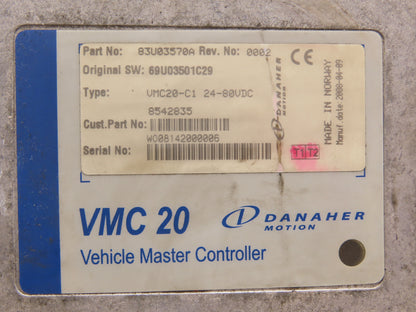 Danaher 83U03570A VMC 20 Vehicle Master Controller Rev 0002 Off E60Z-33 Forklift
