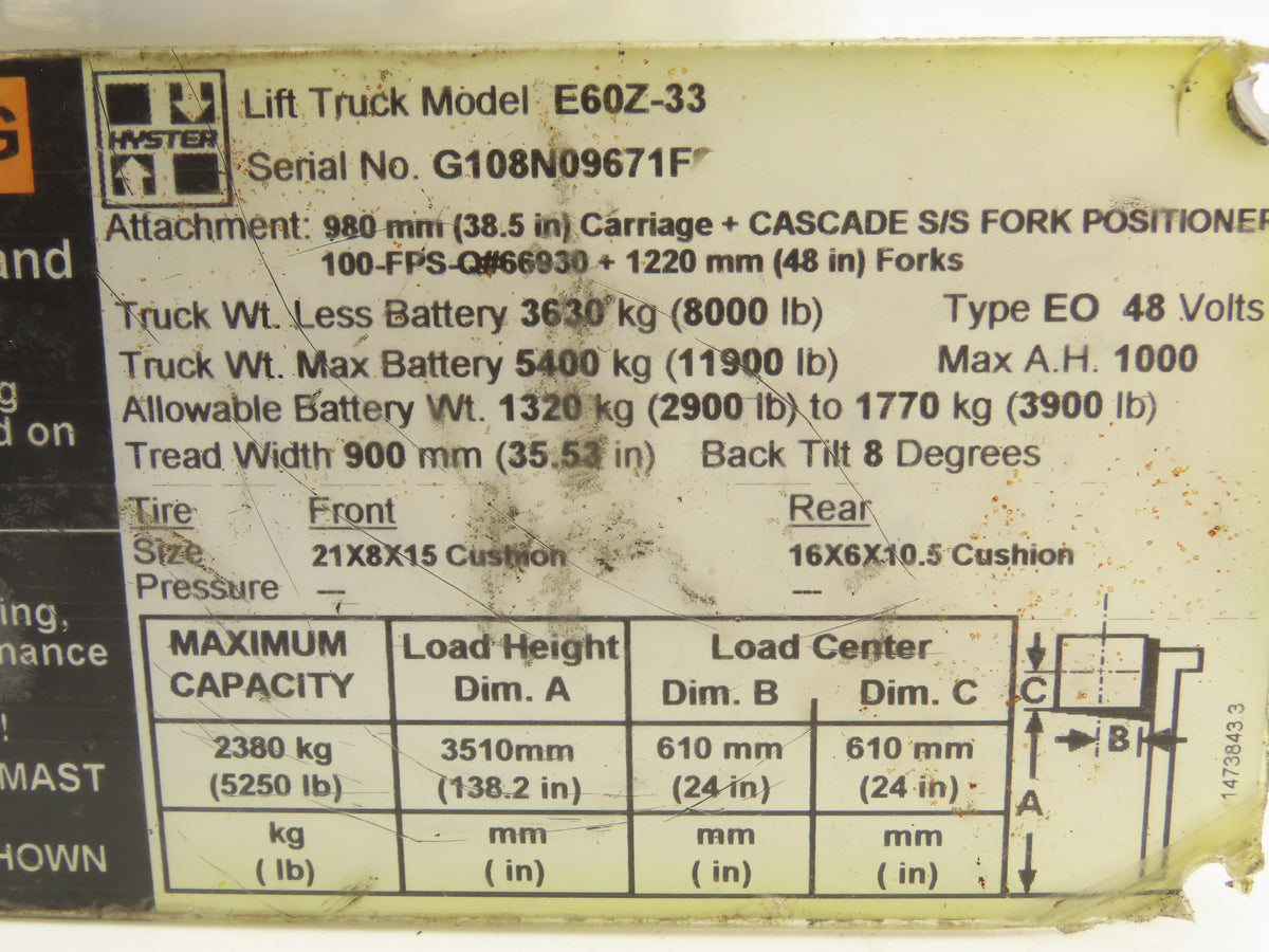 Danaher ACS4820-700C AC SuperDrive Forklift Motor Controller 48V Off E60Z-33