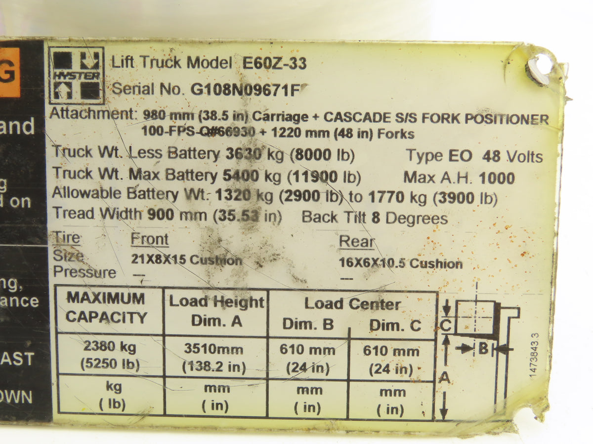 Danaher ACS4815-525C AC SuperDrive Forklift Motor Controller 48V Off E60Z-33