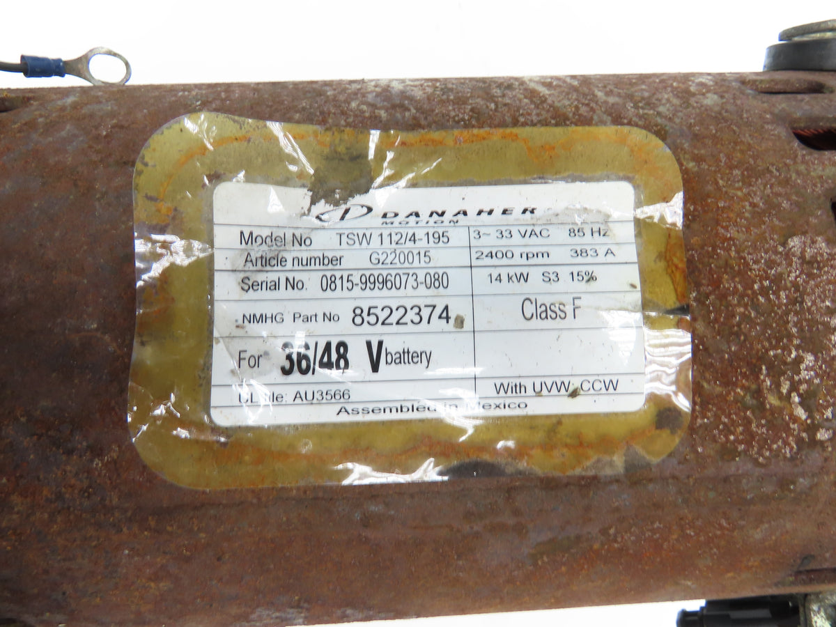 Danaher Motion TSW 112/4-195 DC Hydraulic Pump Motor 36/48V Off ERC040AHN36TE082