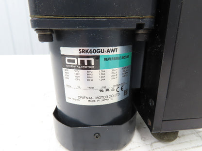 Oriental Motor 5RK60GU-AWT 120:1 Reversible Gearmotor 115V CC1 Controller Box