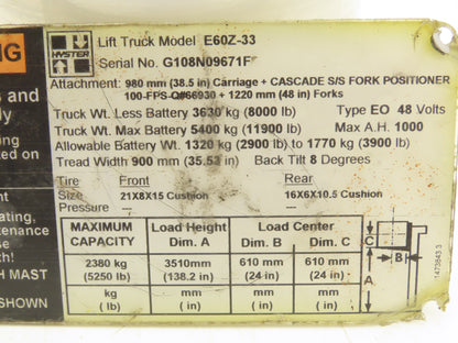 Hyster Hydraulic Manifold Block From E60Z-33 Forklift 8530551