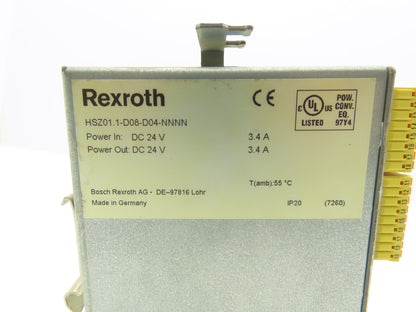 Rexroth HSZ01.1-D08-D04-NNNN Safety Zone Module & Control Power Supply 24VDC