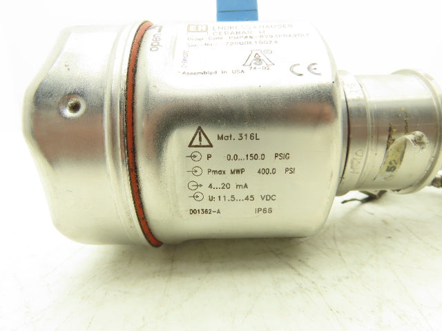 Endress & Hauser PMP46-RY93PBA2DLF Pressure Transmitter CERBAR M 10' Capillary