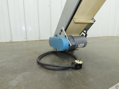 6"x 48"L Incline Parts Conveyor Cleated Belt 150mm 115V 1PH 20FPM 37"H Aluminum