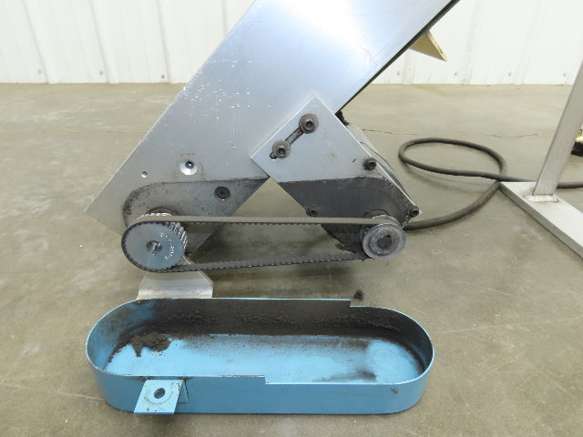 6"x 48"L Incline Parts Conveyor Cleated Belt 150mm 115V 1PH 20FPM 37"H Aluminum