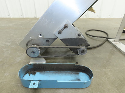 6"x 48"L Incline Parts Conveyor Cleated Belt 150mm 115V 1PH 20FPM 37"H Aluminum
