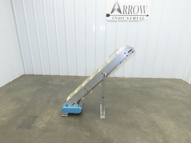 6"x 48"L Incline Parts Conveyor Cleated Belt 150mm 115V 1PH 20FPM 37"H Aluminum