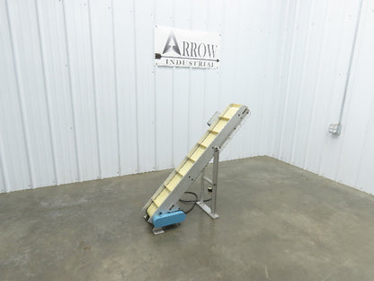 6"x 48"L Incline Parts Conveyor Cleated Belt 150mm 115V 1PH 20FPM 37"H Aluminum