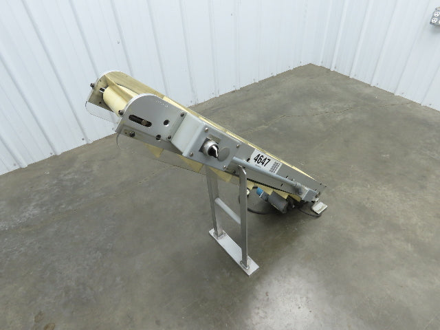 6"x 48"L Incline Parts Conveyor Cleated Belt 150mm 115V 1PH 20FPM 37"H Aluminum
