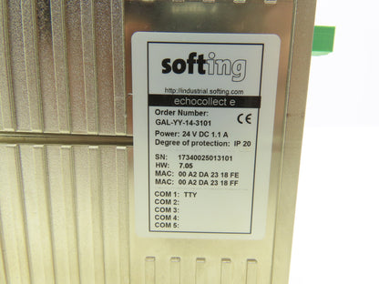 Softing GAL-YY-14-3101 echocollect e Multi-Protocol Gateway Ethernet to Database