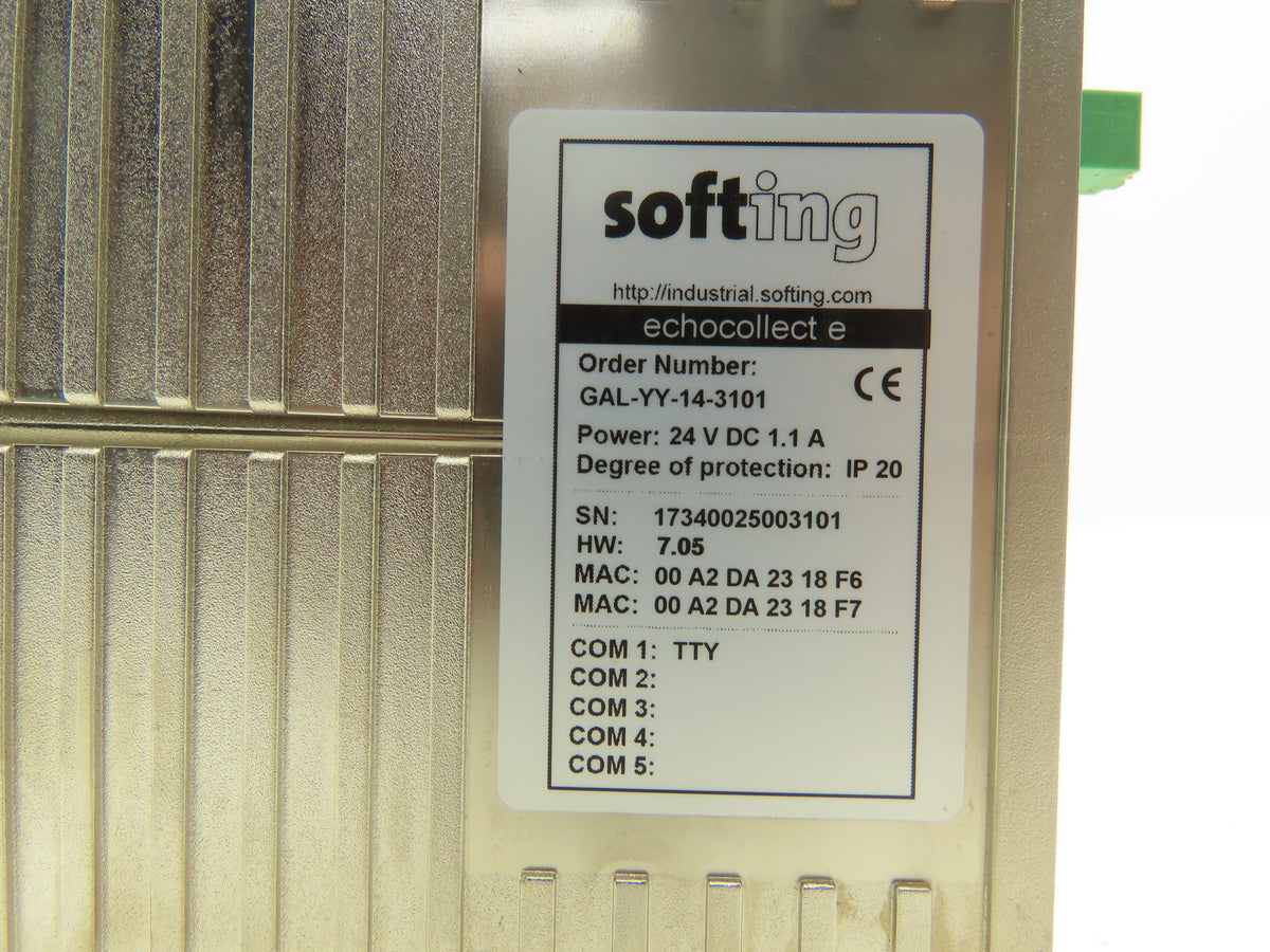Softing GAL-YY-14-3101 echocollect e Multi-Protocol Gateway Ethernet to Database