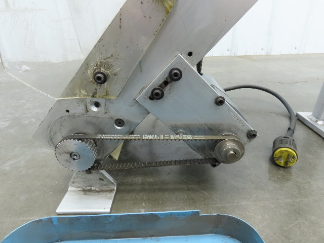 6"x 48"L Incline Parts Conveyor Cleated Belt 150mm 115V 1PH 10 FPM 37"H Aluminum