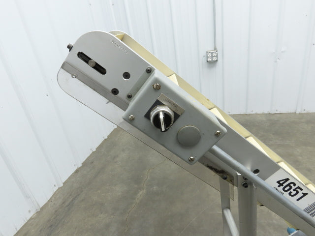 6"x 48"L Incline Parts Conveyor Cleated Belt 150mm 115V 1PH 10 FPM 37"H Aluminum